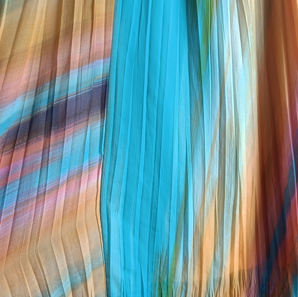 S/M/L🩵 Hippie Pleated Water Color Maxi Skirt - Picture 7 of 11